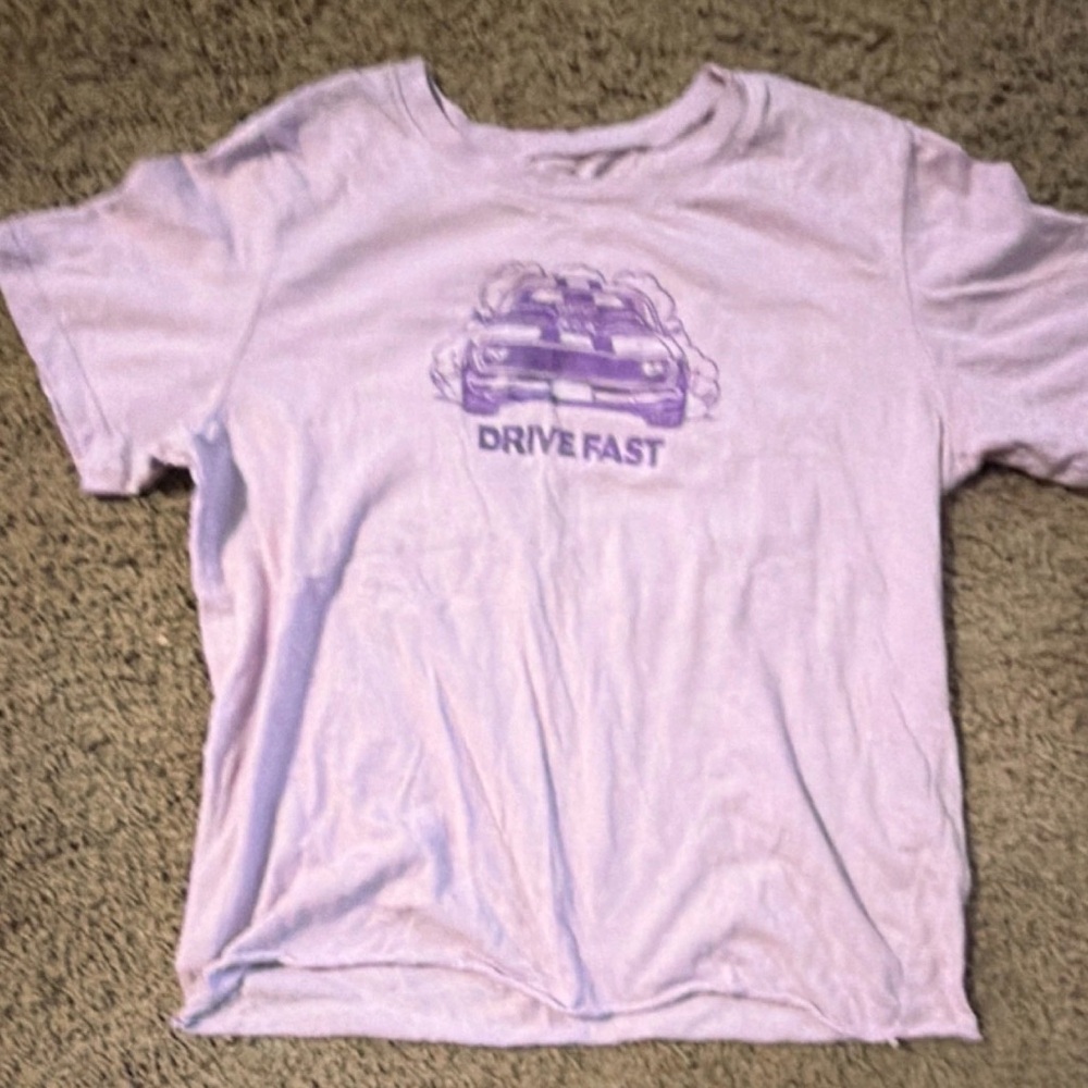 Modern Lux Light Purple 'Drive Fast' Graphic Tee